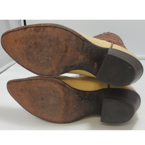 Tony Lama Vintage CY6305 Lizard Wingtip Cowboy Boots Women 6.5B - Picture 6 of 8